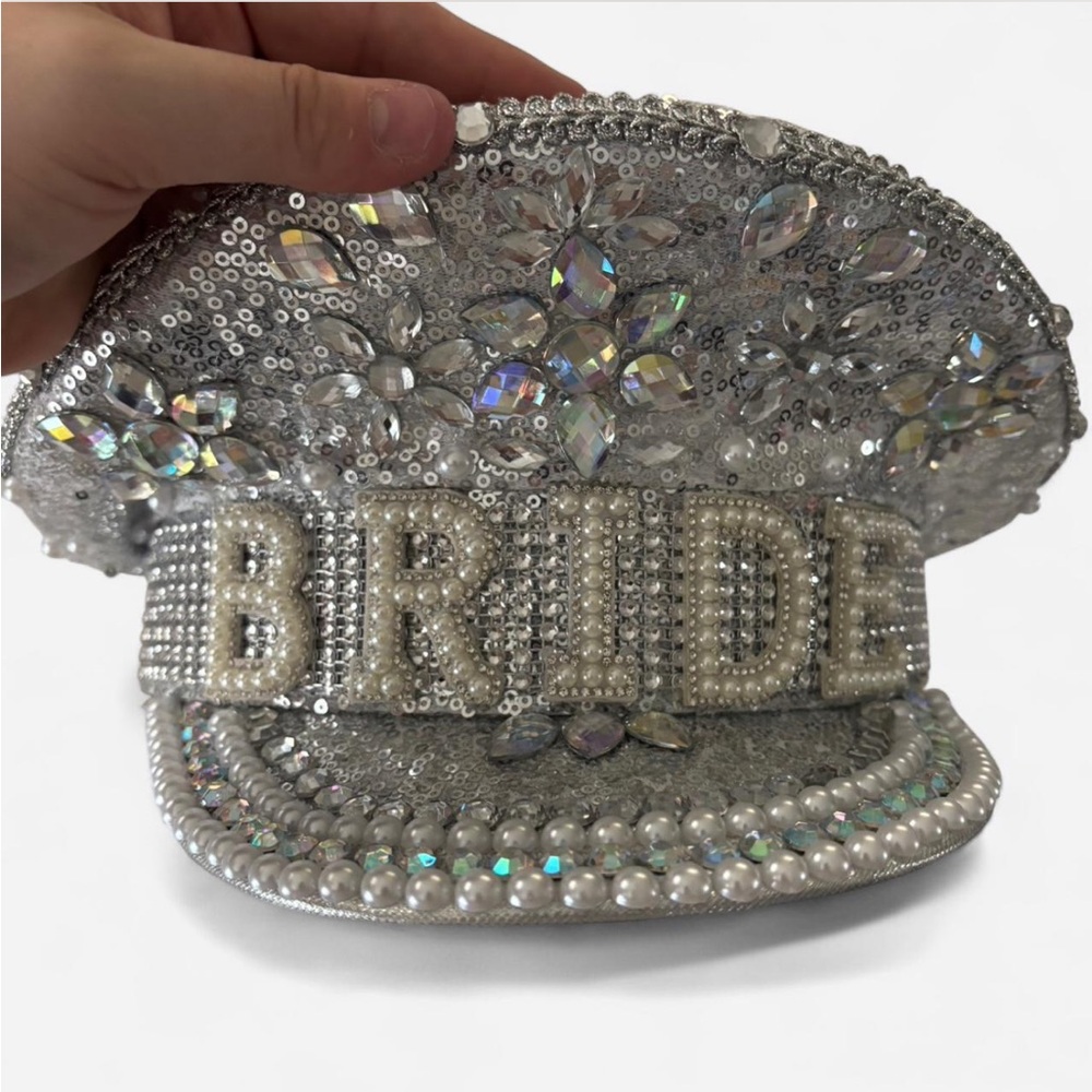 Silver Crystal Embellished Bridal Hat